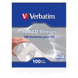 Verbatim CD/DVD Sleeves With Clear Window 100-Pack 49976