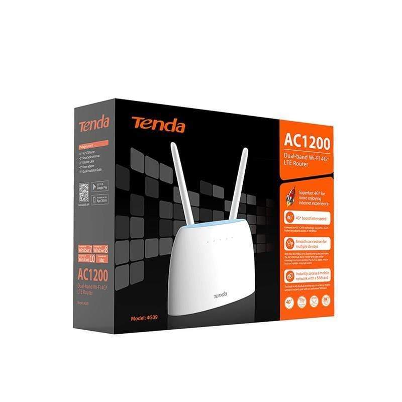 Tenda 4G09 Wi-Fi 5 Wireless Router - Dual-band 2.4GHz and 5GHz Gigabit Ethernet 3G 4G White