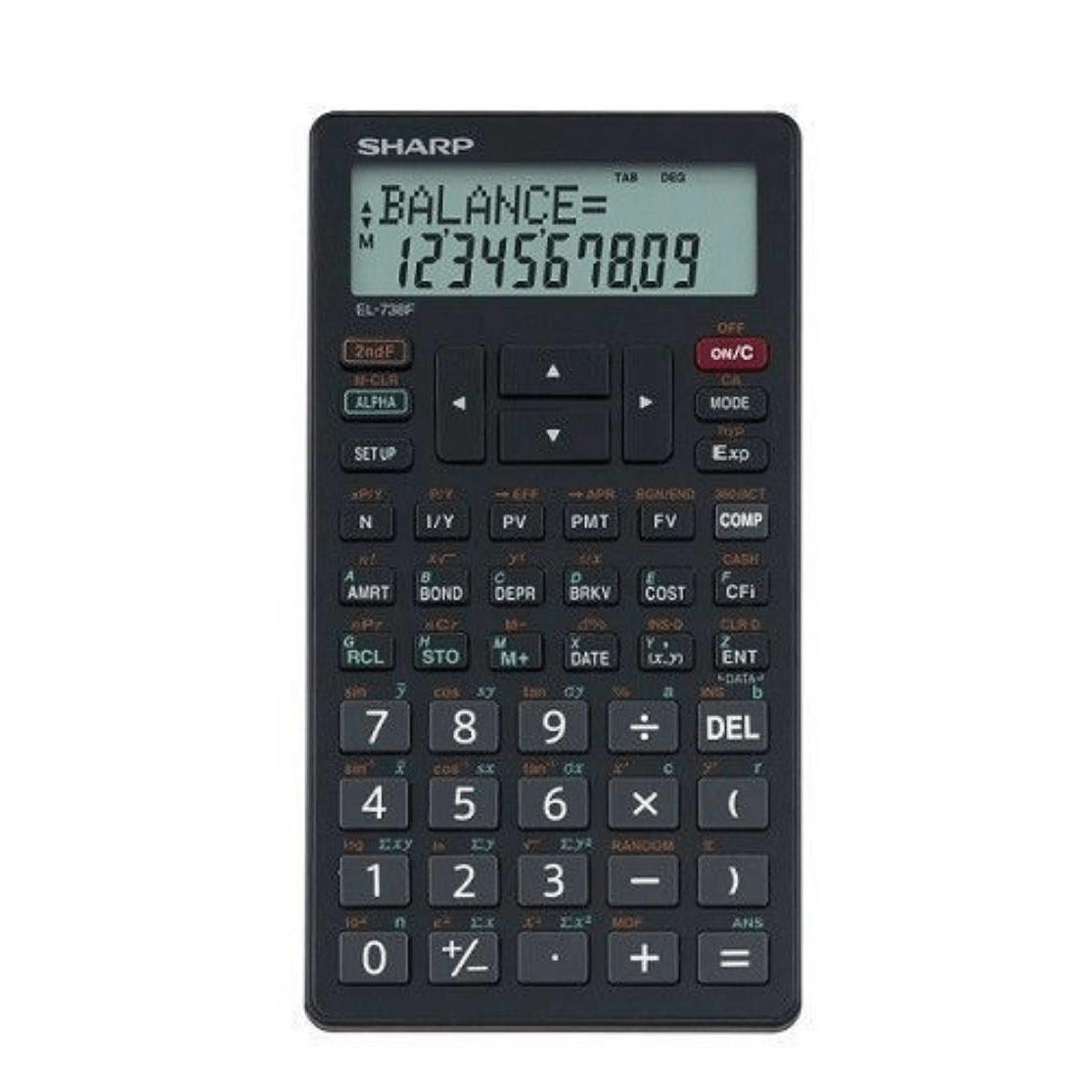 Sharp EL 738 FB Advanced Financial Calculator Black 50766