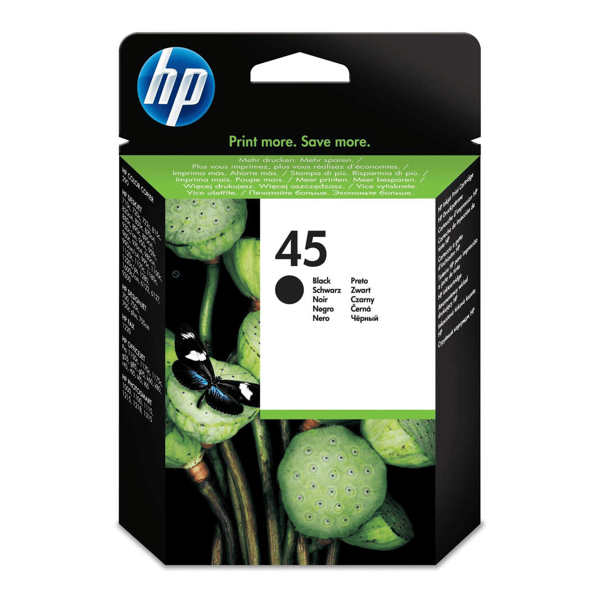 HP 45 Large Black High Yield Printer Ink Cartridge Original 51645AE Single-pack