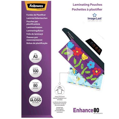 Fellowes ImageLast A3 80 Micron Laminating Pouch 100-pack 5306207