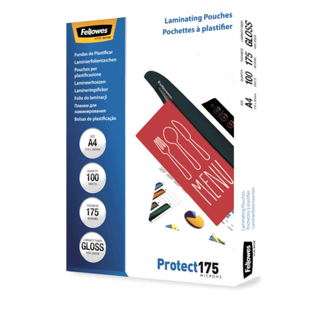 Fellowes A4 Glossy 175 Micron Laminating Pouch 100-pack 5308703