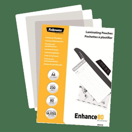 Fellowes A4 Glossy 80 Micron Laminating Pouch Value-pack 5312903