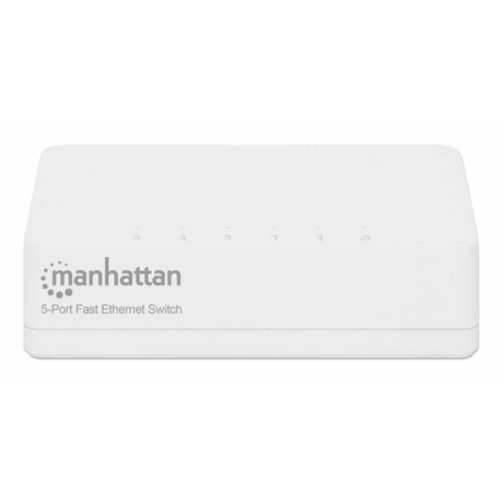 Manhattan 5-port Fast Ethernet Switch Plastic WITH 2 PIN EURO POWER ADAPTER Box 560672