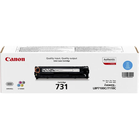 Canon 731 C Cyan Toner Cartridge 1,500 Pages Original 6271B002 Single-pack