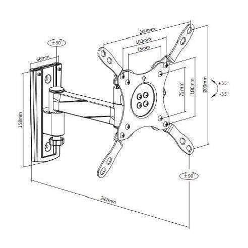 Equip 13-inch to 42-inch Articulating TV Wall Mount Bracket 650106