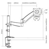 Equip 13-inch to 27-inch Articulating Monitor Desk Mount Bracket 650112