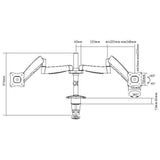 Equip 13-inch to 27-inch Articulating Dual Monitor Desk Mount Bracket 650113