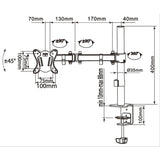 Equip 17-inch to 32-inch Articulating Monitor Desk Mount Bracket 650151