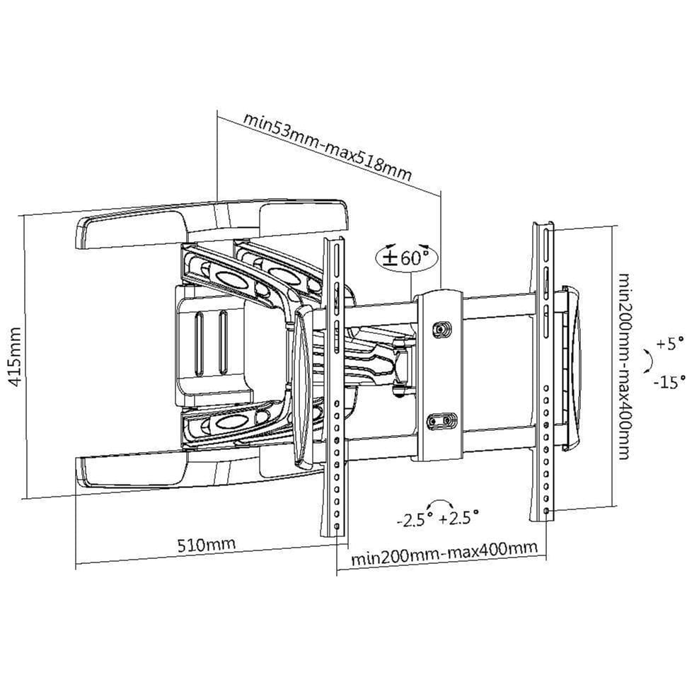 Equip 32-inch to 55-inch Tilt/Swivel TV Wall Mount Bracket 650314