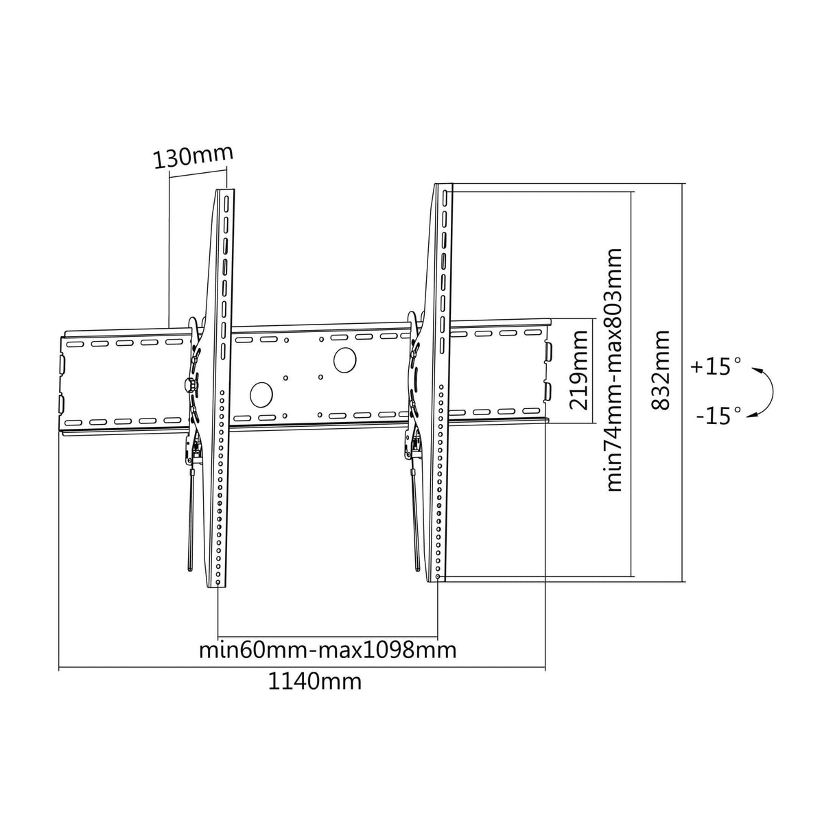 Equip 60-inch to 100-inch Tilt Curved TV Wall Mount Bracket 650322