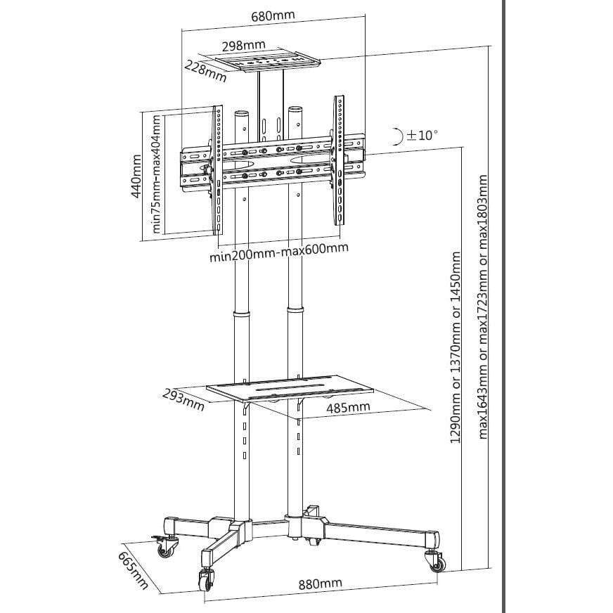 Equip Economy Multi-functional TV Cart 650603