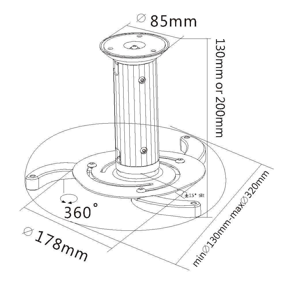 Equip Projector Ceiling Mount Bracket 650700