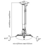 Equip Projector Ceiling Wall Mount Bracket Black 650702