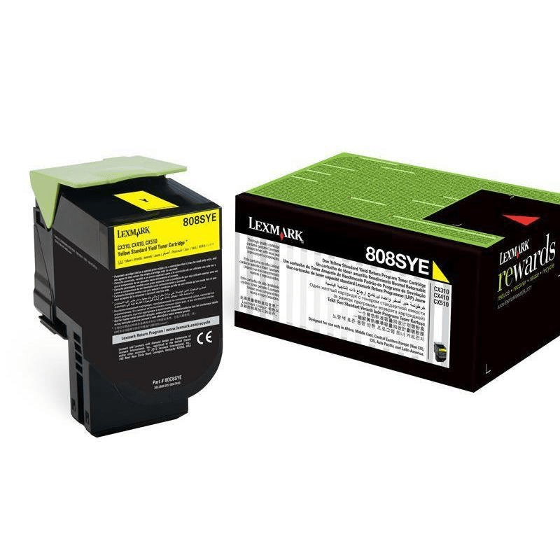 Lexmark 70C8XYE Yellow Toner Cartridge 4,000 Pages Original Single-pack