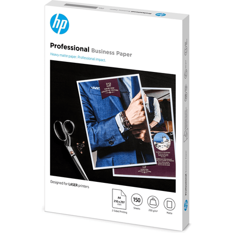 HP Professional Laser Matte FSC Paper 200gsm 150 Sht/A4/210 x 297mm Printing Paper A4 (210x297mm) Matt 150 Sheets White 7MV80A