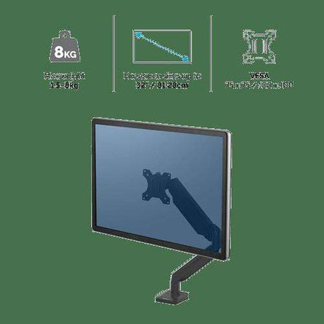 Fellowes Platinum Series Single Monitor Arm Black 8043301