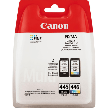 Canon PG-445 Black and CL-446 Colour Printer Ink Cartridges Original 8283B004 Multi-pack