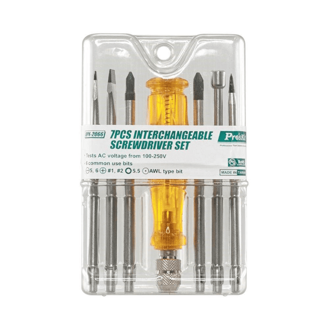 Pro'Skit 7-piece Interchangeable Screwdriver Set 8PK-2066