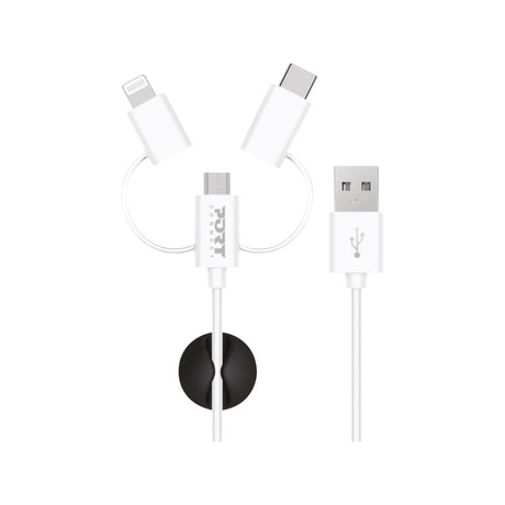 Port Designs 3-in-1 1.2m Micro USB Cable 900075