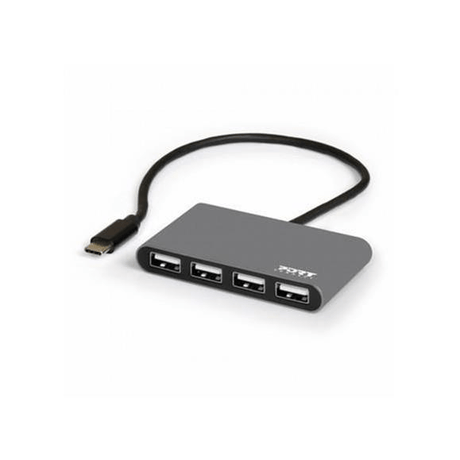 Port Designs 900128 Interface Hub USB 2.0 480 Mbits Black