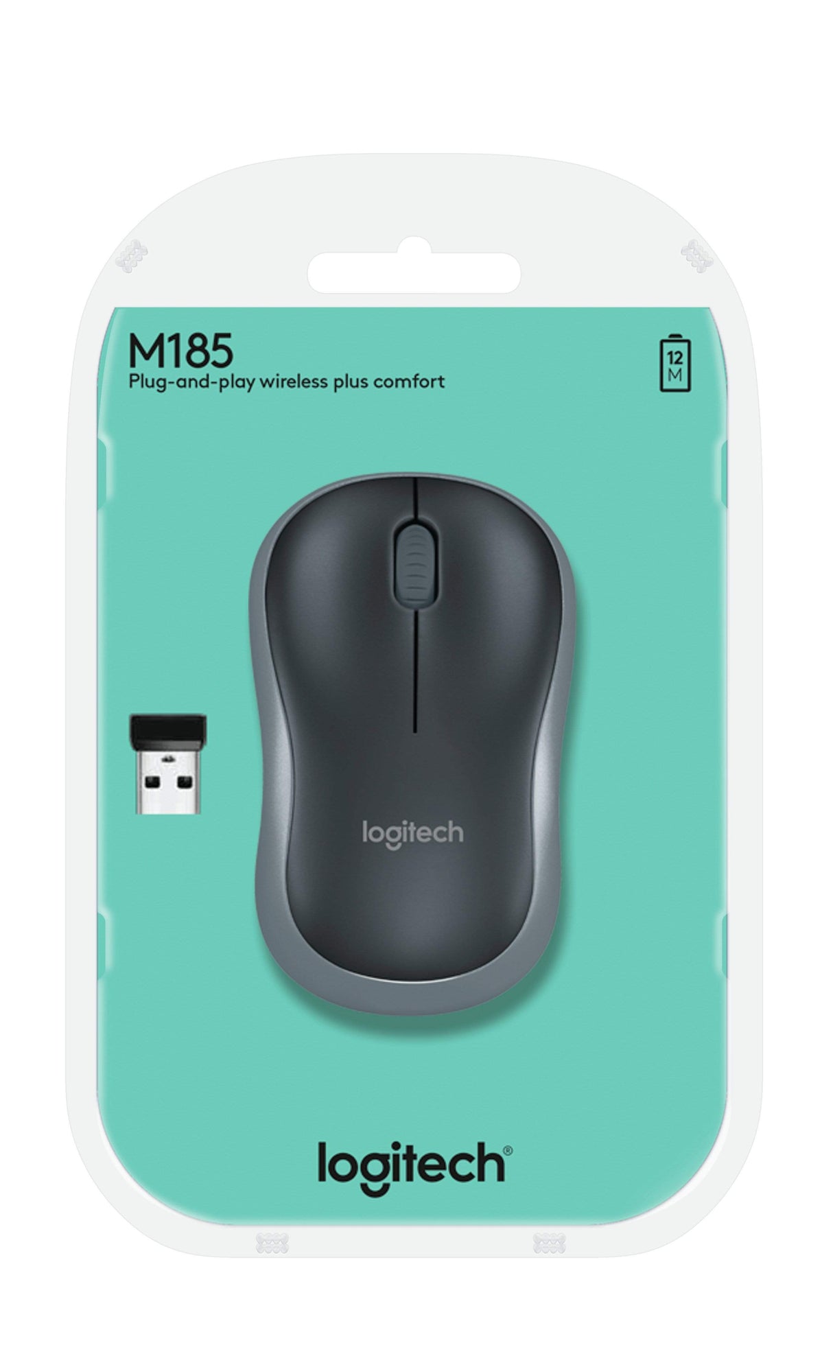 Logitech M185 Wireless Mouse Grey 910-002235