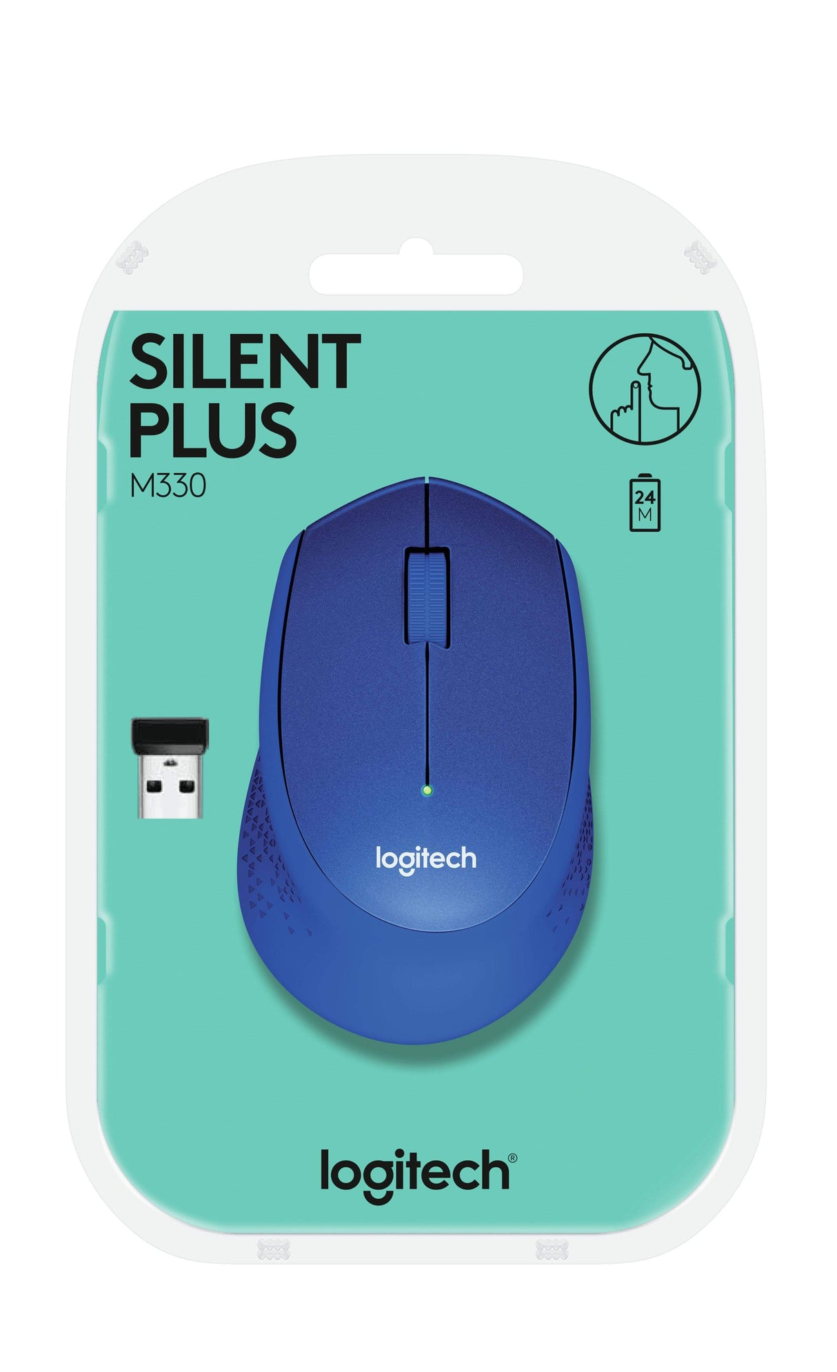 Logitech M330 Silent Plus Mouse 2.4Ghz Blue 910-004910