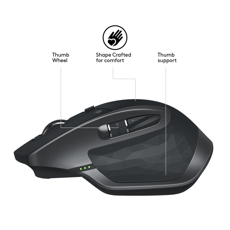 Logitech MX Master 2S mouse Right-hand RF Wireless+Bluetooth Laser 100