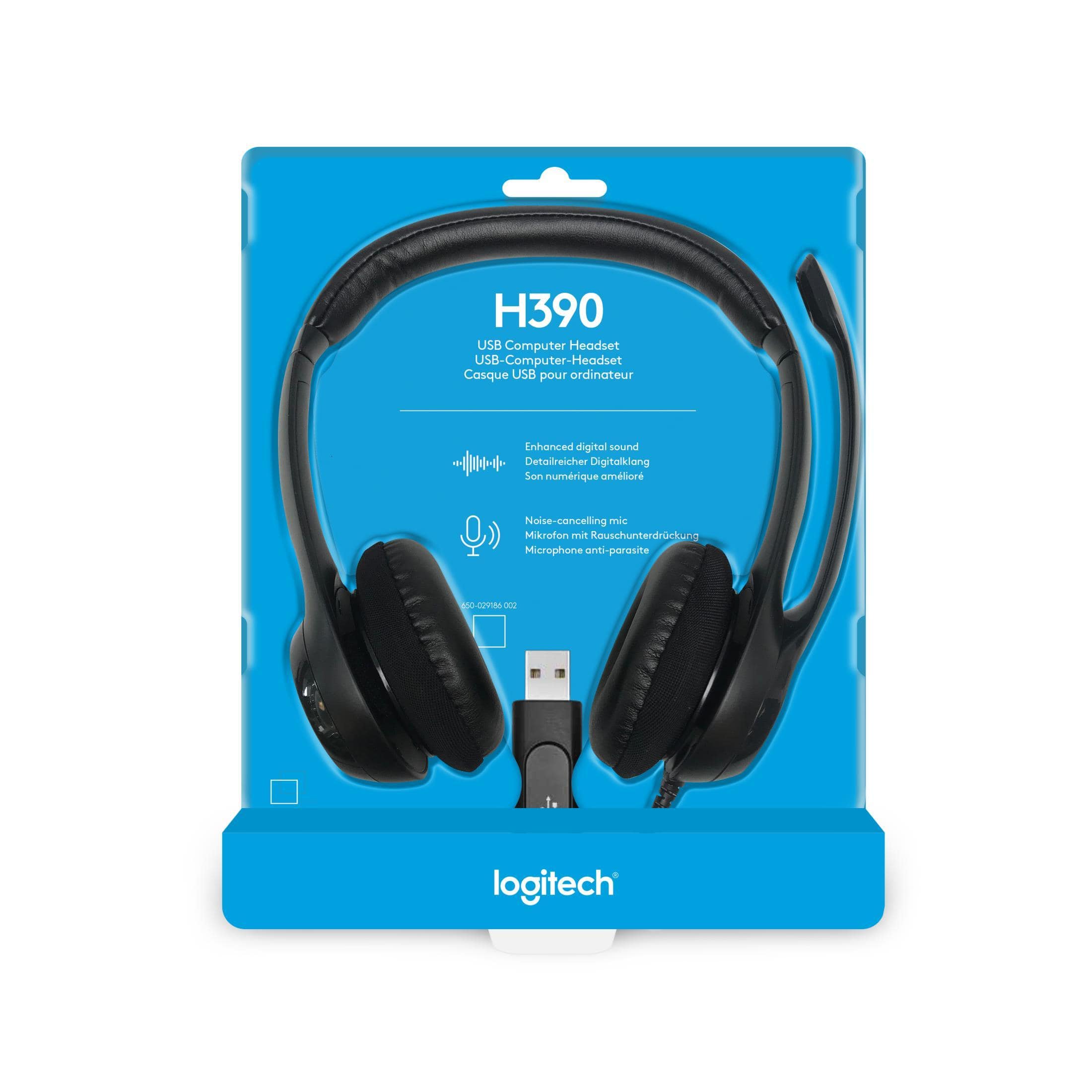 Logitech H390 USB Headset with Noise Cancelling Mic Black 981 000406 FirstShop