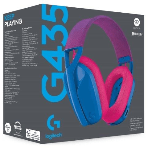 Logitech G435 Lightspeed Wireless Gaming Headset Blue and Raspberry 981-001062