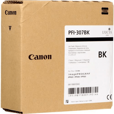 Canon PFI-307BK Black Printer Ink Cartridge Original 9811B001 Single-pack