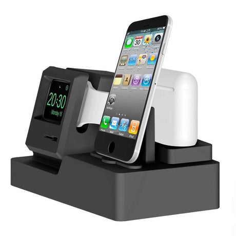 Tuff-Luv Apple Watch AirPods iPhone 3 in 1 Classic Charging Station Black A1_166