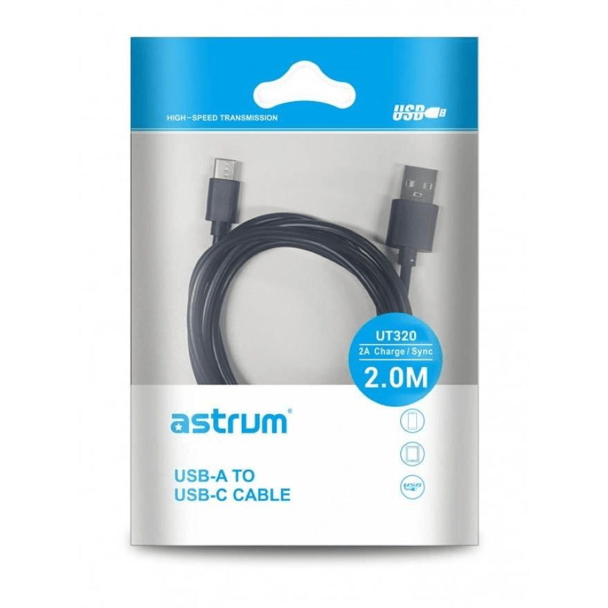 Astrum UT320 USB-C USB2.0 Charge and Sync Cable 2m A33820-B