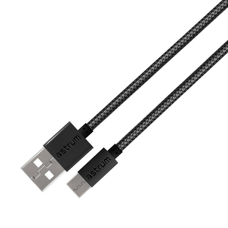 Astrum Verve UC30 1m USB-A to USB-C Braided Cable Black A53113BB