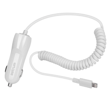 Astrum CC390 8 pin Lightning MFI Car Charger 2.4A White A93039-Q