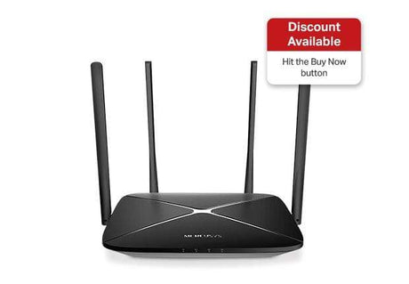 Mercusys AC1200 Wi-Fi 5 Wireless Router - Dual Band Gigabit AC12G