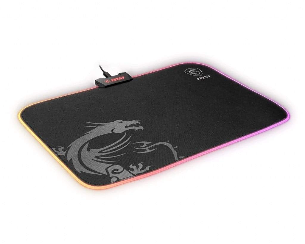 MSI AGILITY GD60 RGB Pro Gaming Mousepad '386mm x 290mm, Pro Gamer Silk Surface, Iconic Dragon design, Anti-slip and shock-absorbing rubber base, RGB edges'