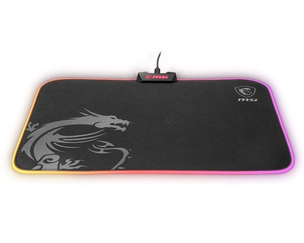 MSI AGILITY GD60 RGB Pro Gaming Mousepad '386mm x 290mm, Pro Gamer Silk Surface, Iconic Dragon design, Anti-slip and shock-absorbing rubber base, RGB edges'