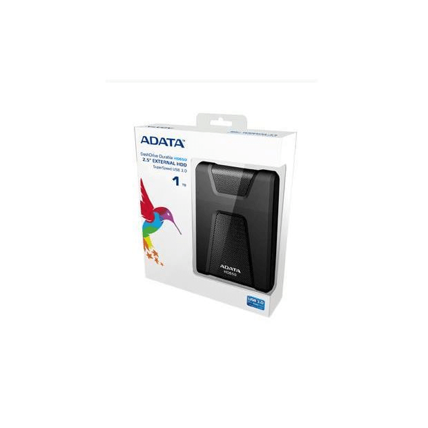 ADATA DashDrive Durable HD650 1TB Black External Hard Drive AHD650-1TU3-CBK