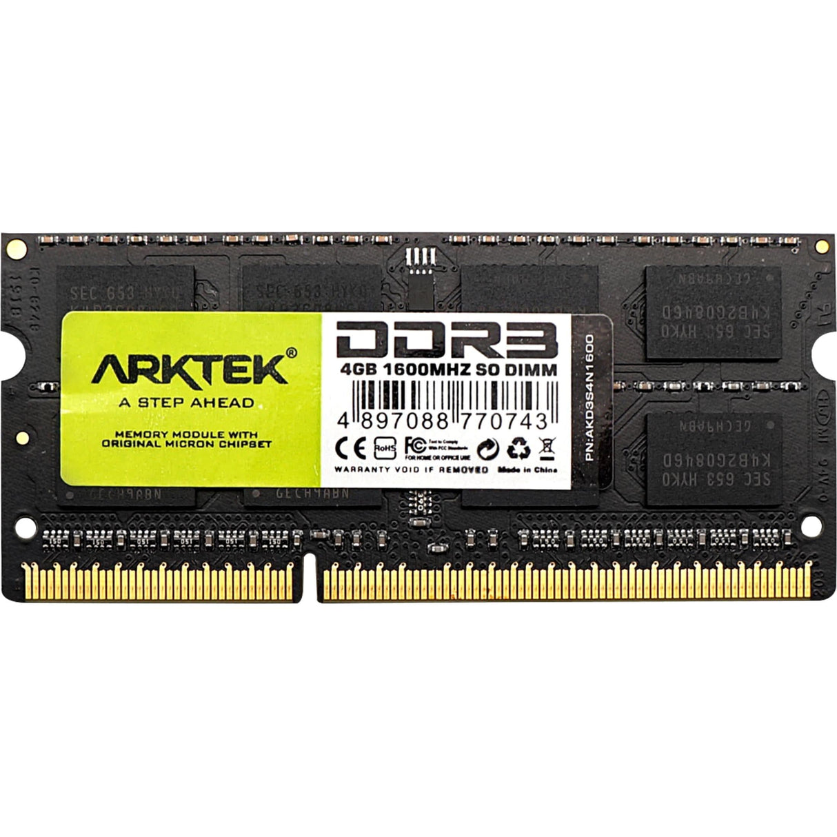 Arktek AKD3S4N1600 SO-DIMM Memory Module 4GB DDR3 1600MHz