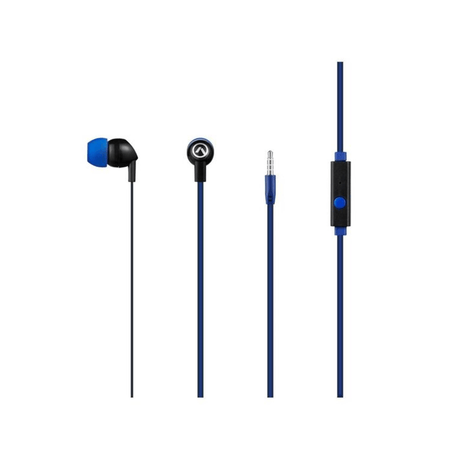 Amplify Pro Vibe Series Earphones with Mic - Black/Blue AMP1003BKRD