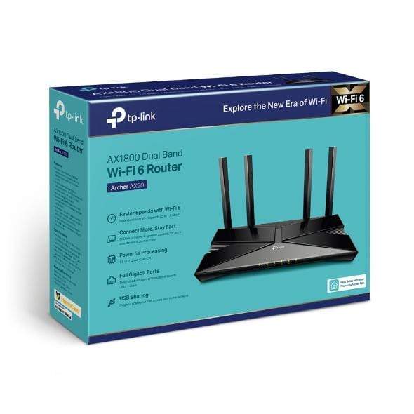 TP-Link Archer AX20 Wi-Fi 6 Wireless Router - Dual-band 2.4GHz and 5GHz Gigabit Ethernet Archer AX20