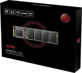 XPG SX6000 Lite M.2 256GB PCIe 3.0 3D TLC NVMe Internal SSD ASX6000LNP-256GT-C