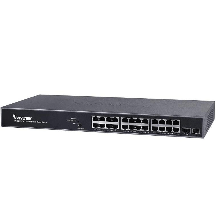 Vivotek AW-GEV-264B-370 Managed Switch L2 10-Gigabit Multi-Gigabit Ethernet PoE Black