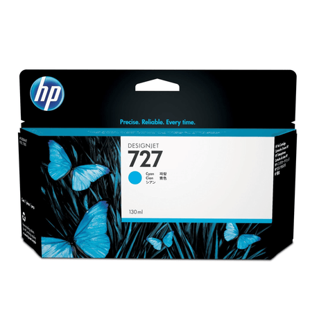 HP 727 130-ml DesignJet Cyan Printer Ink Cartridge Original B3P19A Single-pack