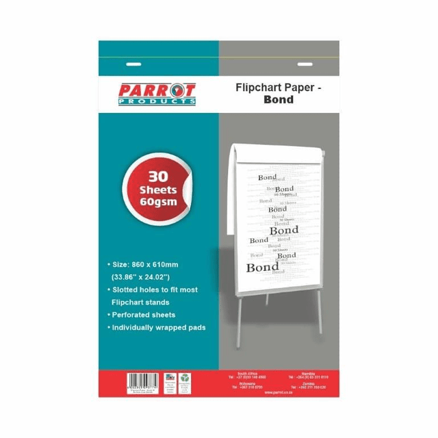 Parrot 860x610mm 30-Sheets Flipchart Paper BA2130