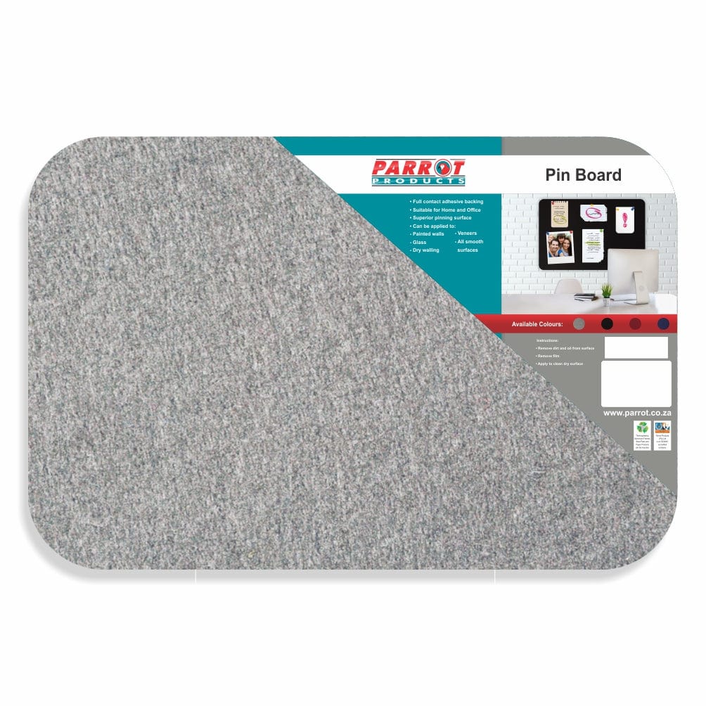 Parrot Adhesive Pin Board (No Frame - 450*300mm - Grey)