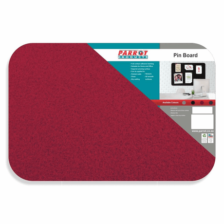 Parrot Adhesive Pin Board (No Frame - 900*600mm - Red)