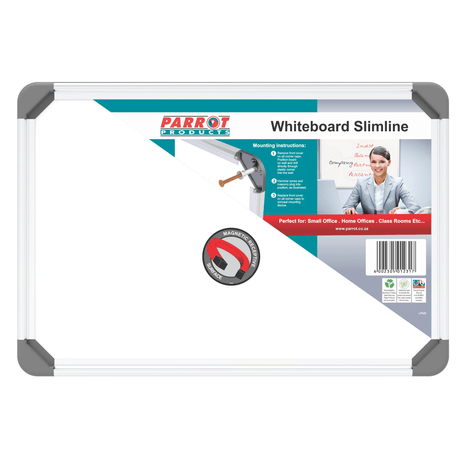 Parrot Slimline Magnetic Whiteboard 300x450mm BD1115