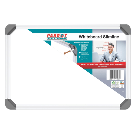 Parrot Non-Magnetic Slimline Whiteboard 300x450mm BD1515